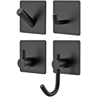 homeasy Ganchos Autoadhesivos 4 Piezas- Gancho de Pared para Toallas Perchero Pared de Acero Inoxidable- Ganchos sin…